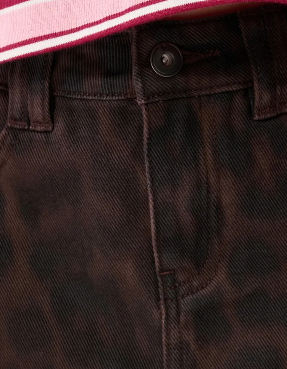 Twill Leopard Print Rok Bruin