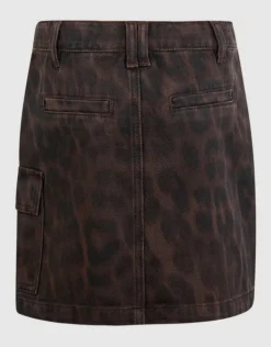 Twill Leopard Print Rok Bruin