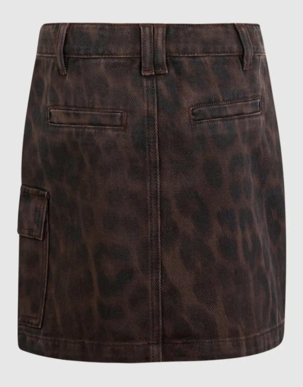 Twill Leopard Print Rok Bruin