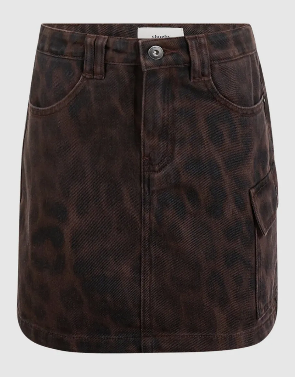 Twill Leopard Print Rok Bruin