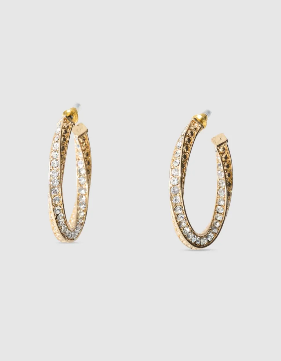 Twisted Strass Oorbellen Goud
