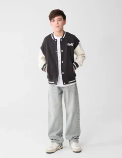 Varsity Bomber Jack Donkergrijs