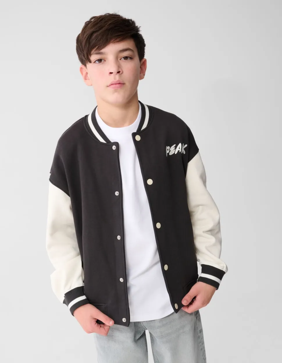Varsity Bomber Jack Donkergrijs