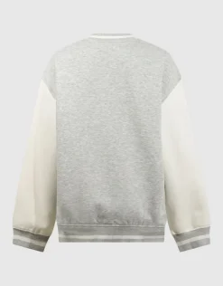Varsity Bomber Sweat Jack Lichtgrijs