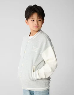 Varsity Bomber Sweat Jack Lichtgrijs