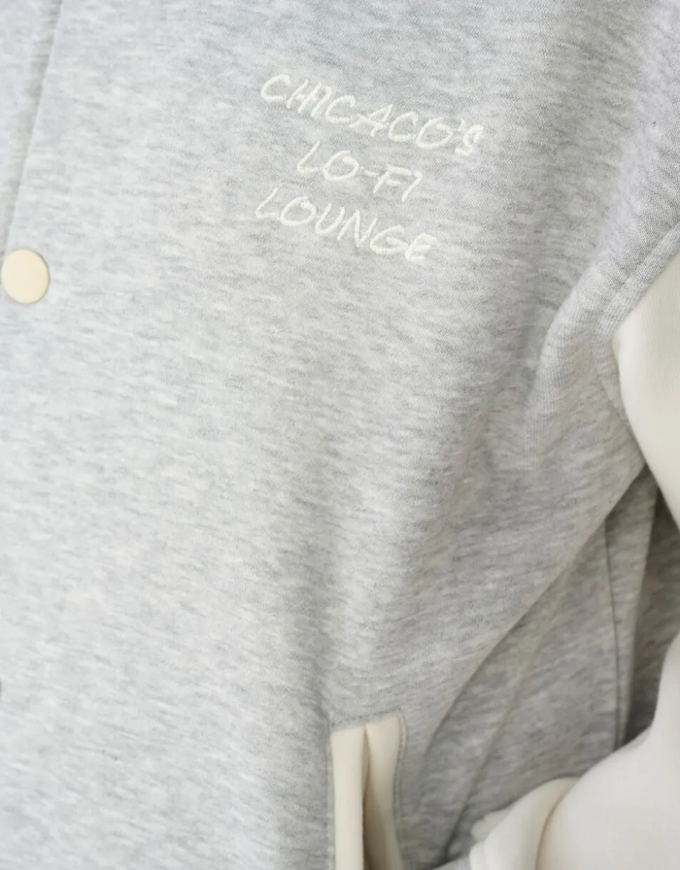 Varsity Bomber Sweat Jack Lichtgrijs