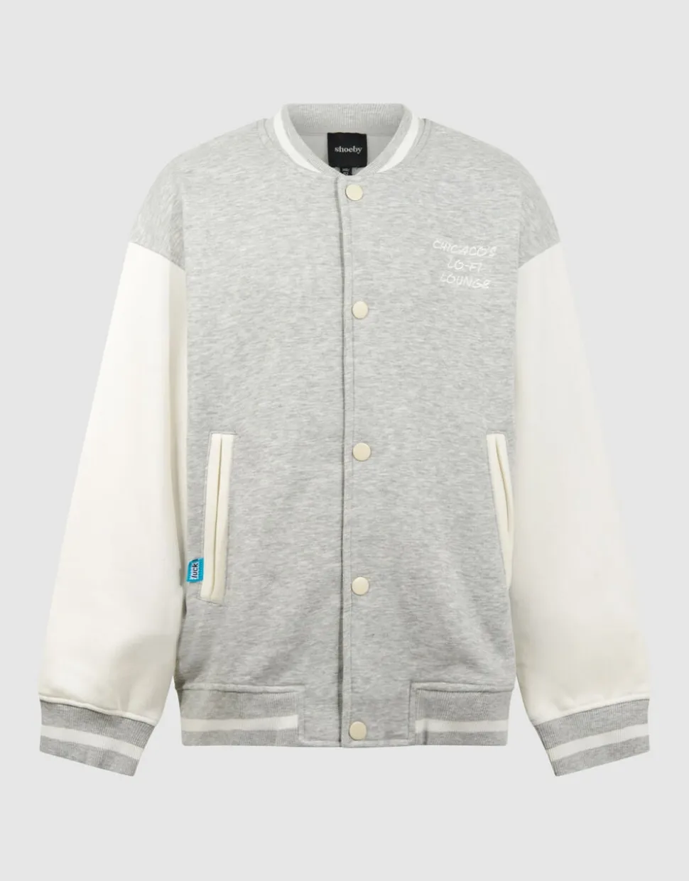 Varsity Bomber Sweat Jack Lichtgrijs