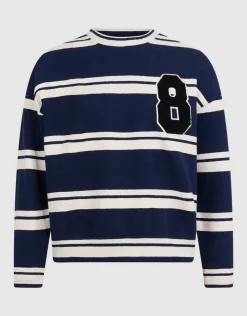 Varsity Stripe Sweater Donkerblauw