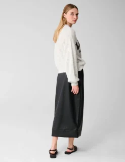 Vegan Leren Overlap Maxi Rok Zwart