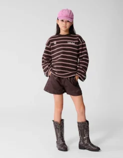 Vegan Leren Short Donkerbruin