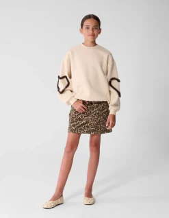 Velvet Leopard Mini Rok Bruin