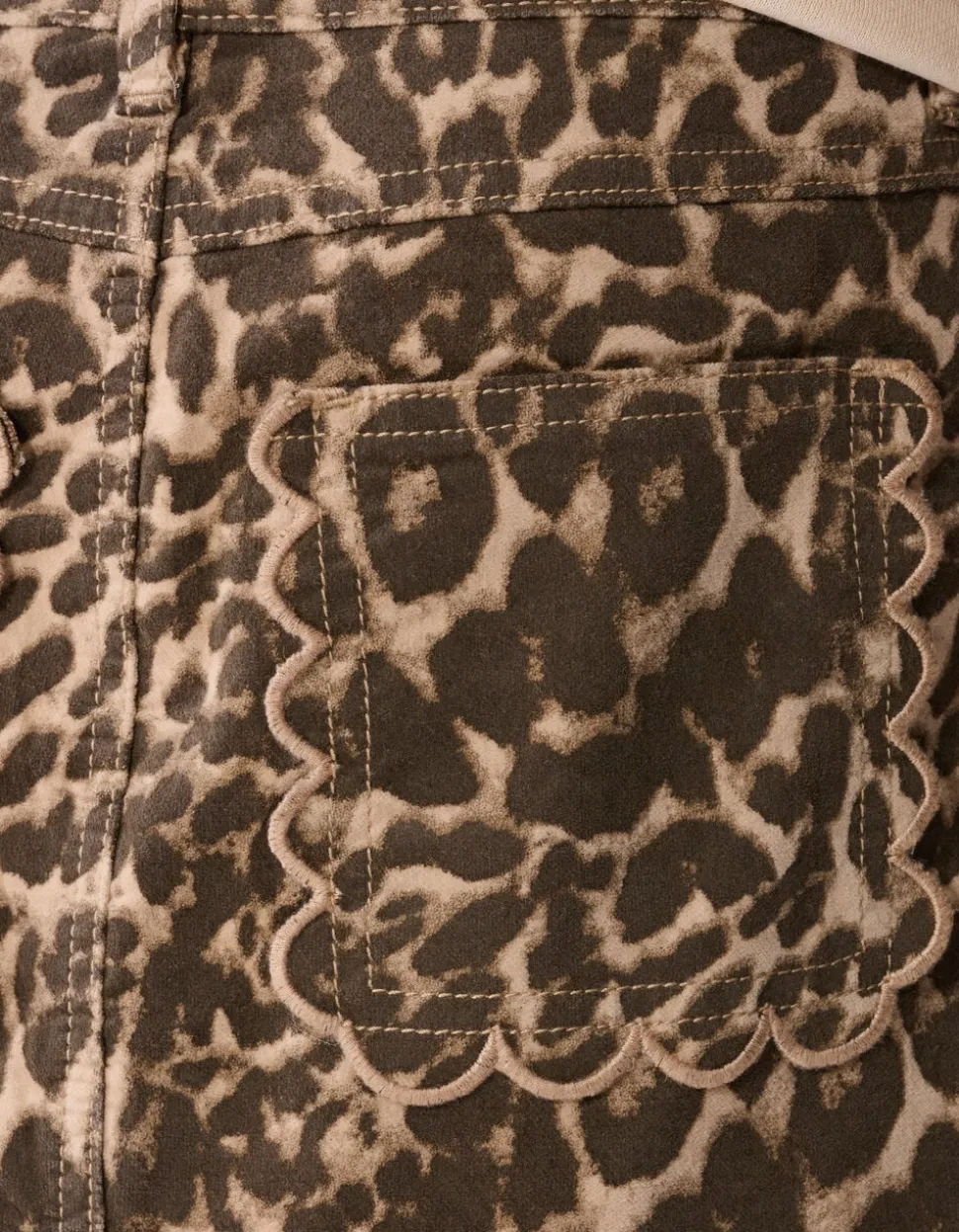 Velvet Leopard Mini Rok Bruin