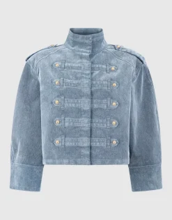 Velvet Military Jack Donkergrijs