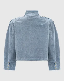 Velvet Military Jack Donkergrijs
