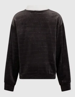 Velvet Sporty Longsleeve Top Donkerbruin