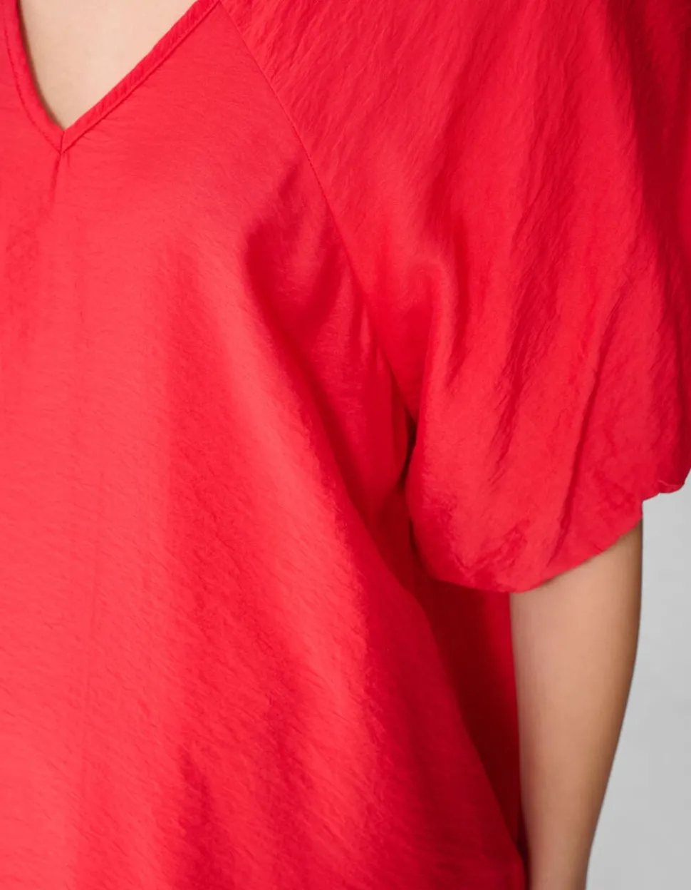 V-hals Mini Jurk Rood