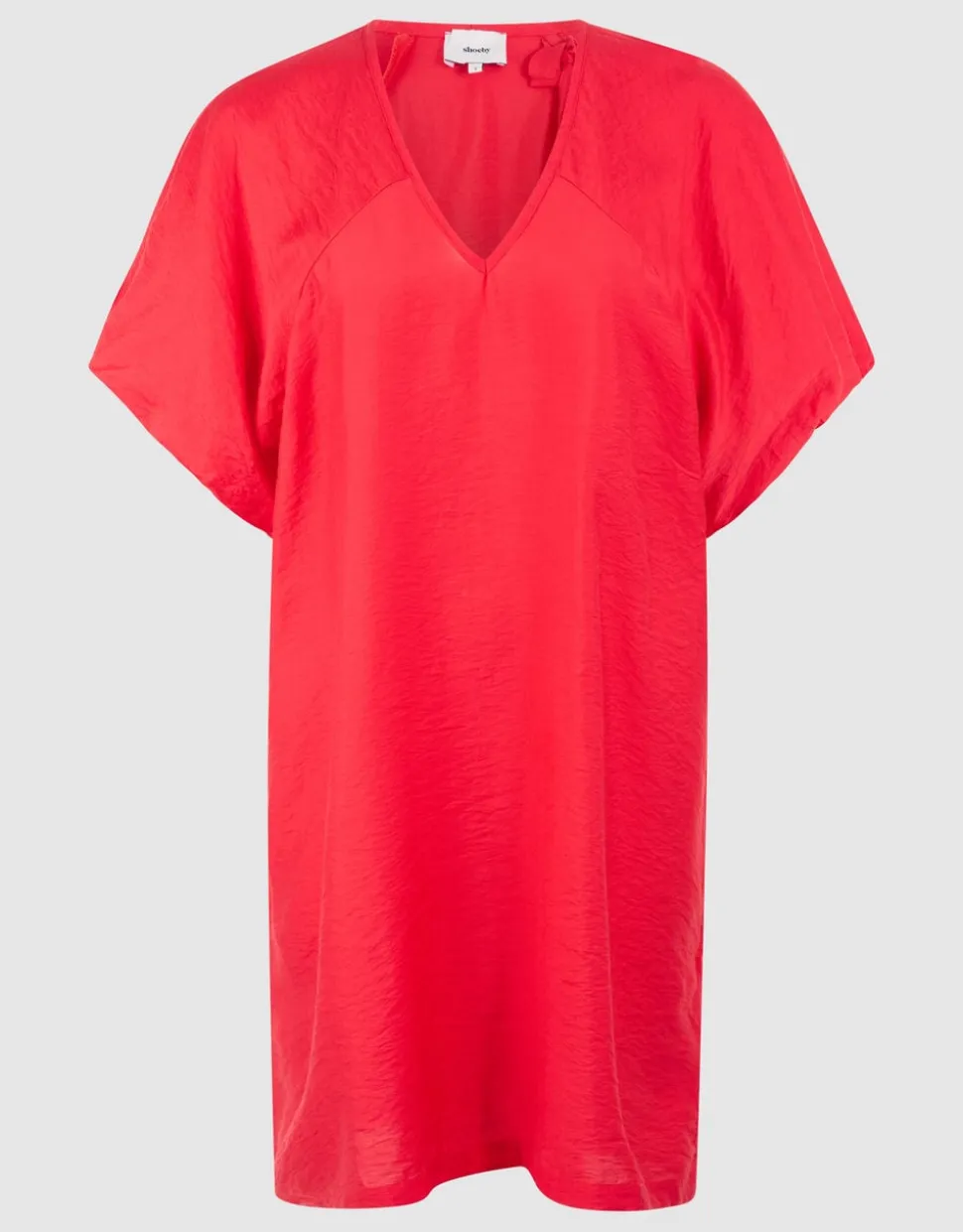 V-hals Mini Jurk Rood