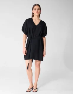 V-hals Mini Jurk Zwart