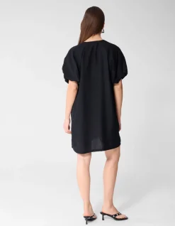 V-hals Mini Jurk Zwart