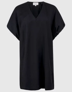V-hals Mini Jurk Zwart