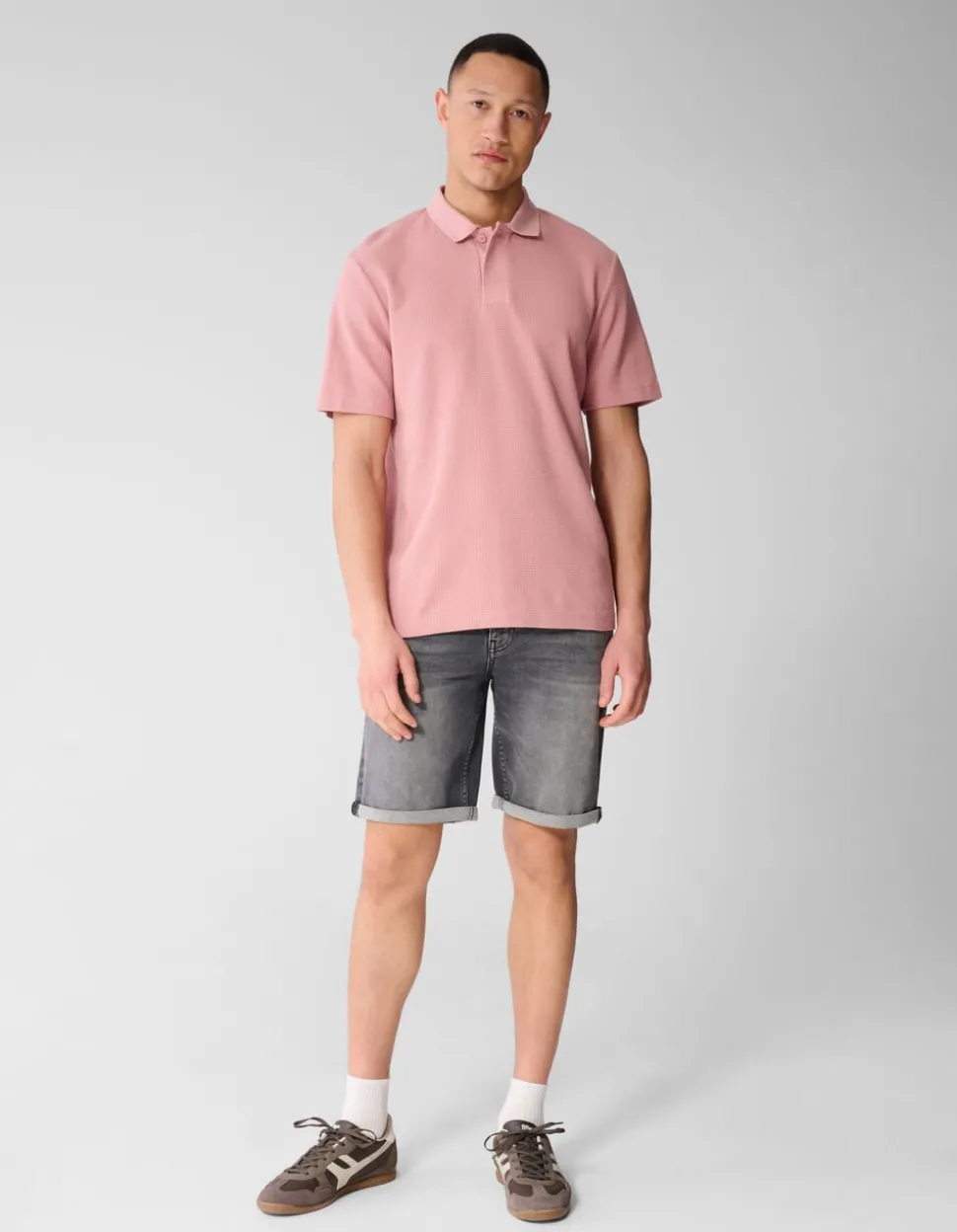 Waffle Polo Roze