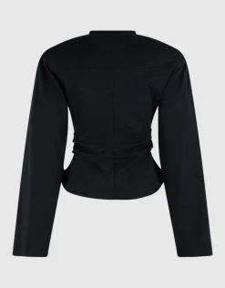 Waisted Longsleeve T-shirt Zwart