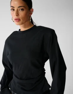 Waisted Longsleeve T-shirt Zwart