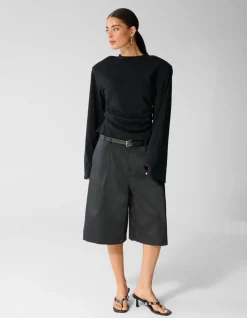 Waisted Longsleeve T-shirt Zwart
