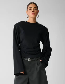 Waisted Longsleeve T-shirt Zwart