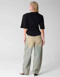 Waisted T-shirt Zwart