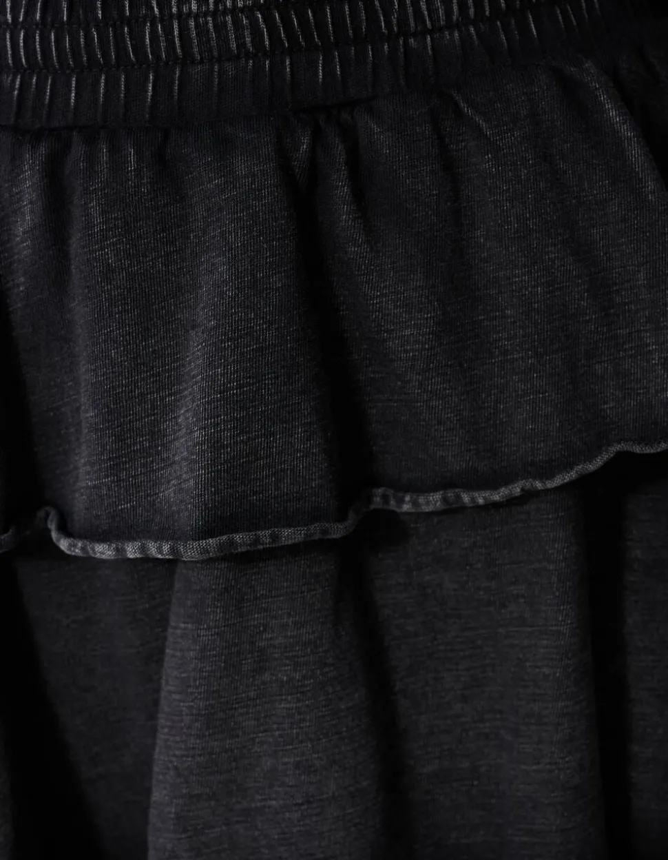 Washed Ruffle Mini Rok Donkergrijs