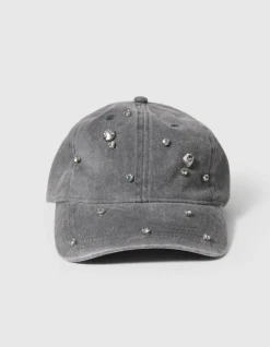 Washed Strass Pet Donkergrijs