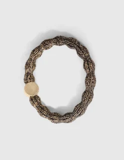 Wave Lurex Haarelastiek Bruin