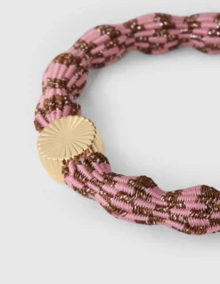 Wave Lurex Haarelastiek Roze