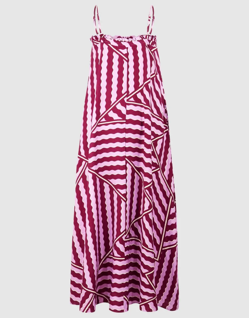 Wavy Printed Maxi Jurk Roze/Paars