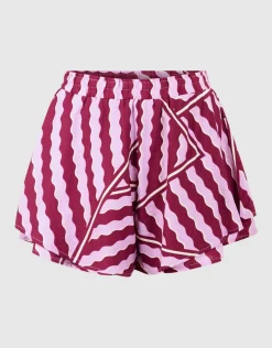 Wavy Printed Short Roze/Paars