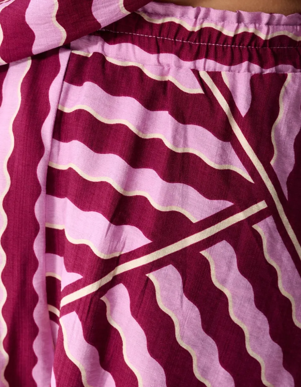 Wavy Printed Short Roze/Paars