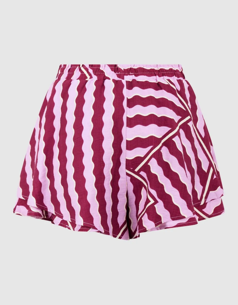 Wavy Printed Short Roze/Paars
