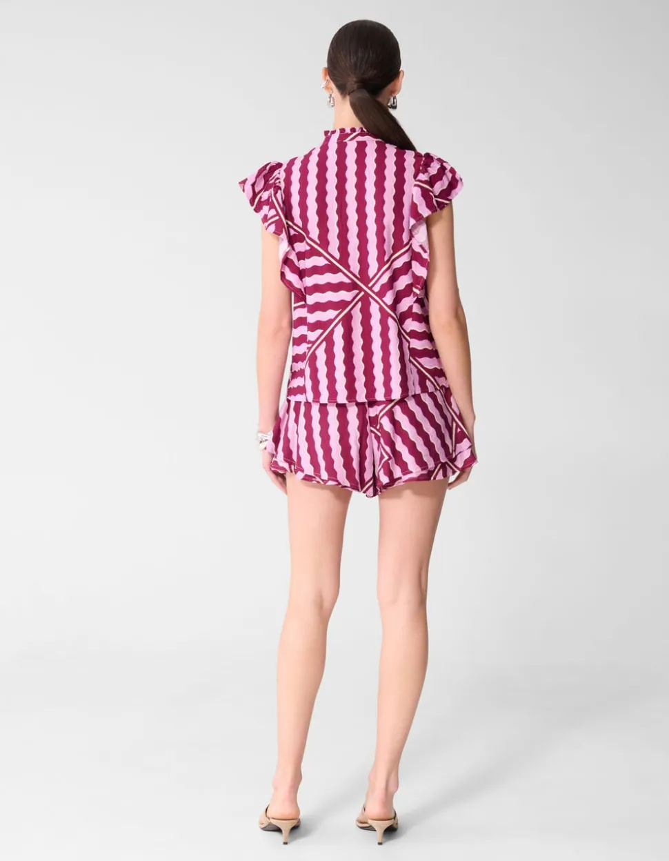 Wavy Printed Short Roze/Paars