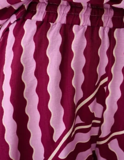 Wavy Printed Short Roze/Paars