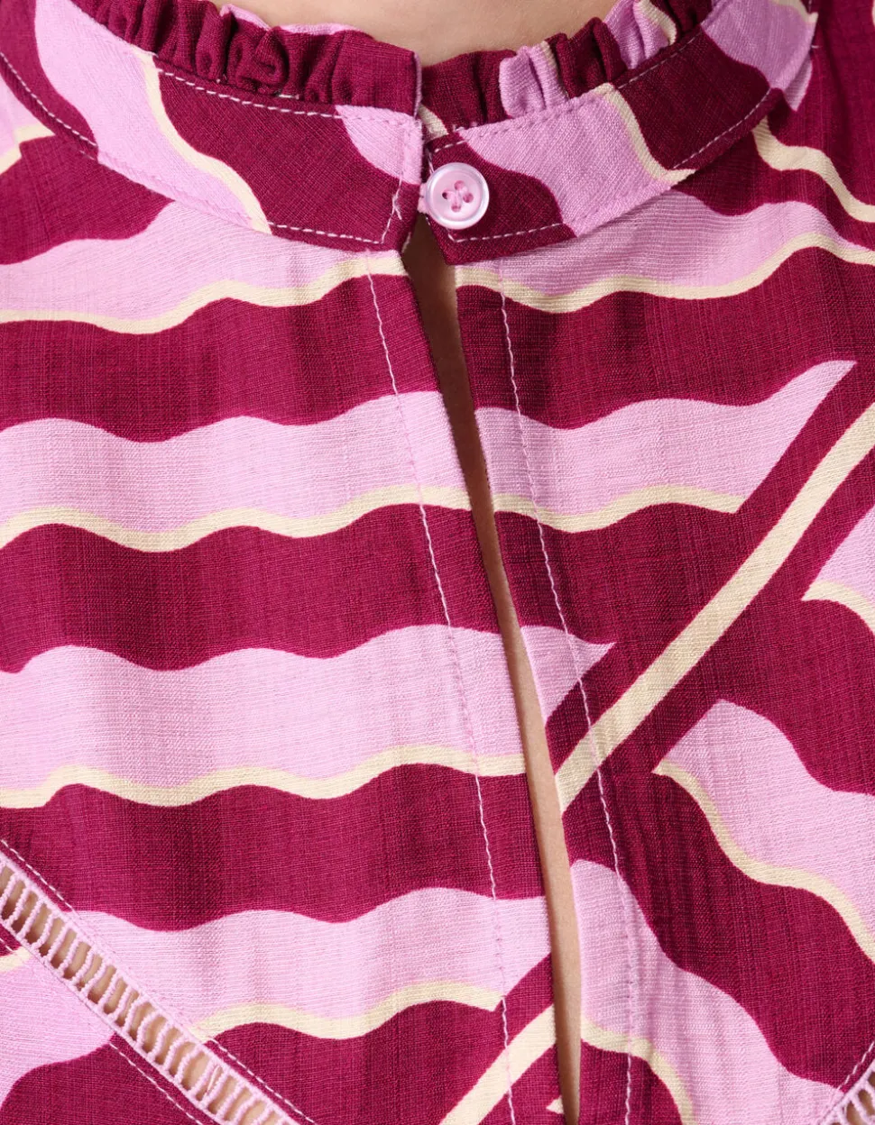 Wavy Printed Top Roze/Paars
