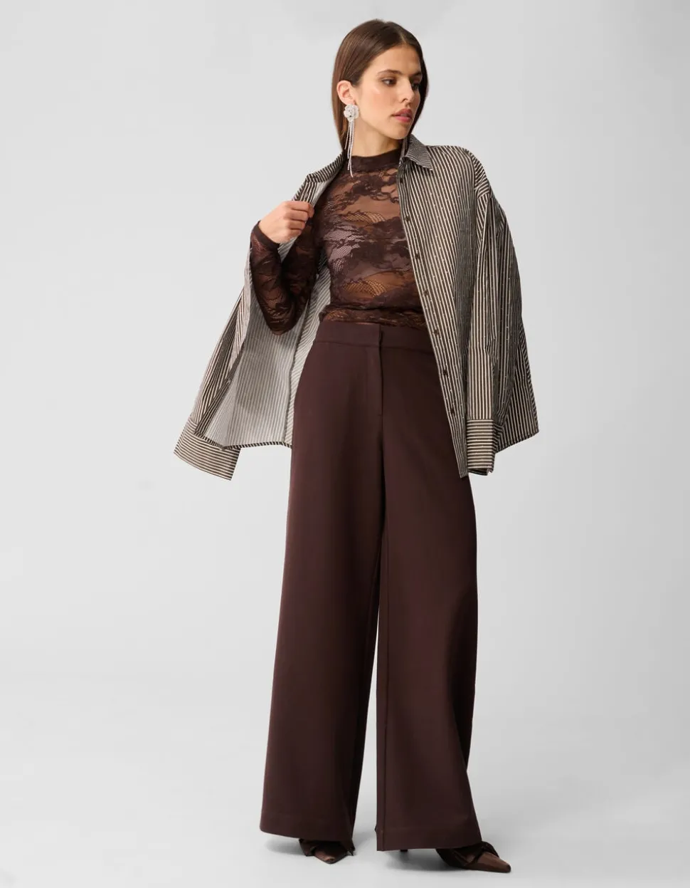 Wide Leg Broek Bruin