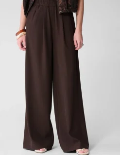 Wide Leg Fit Broek Donkerbruin By Mieke