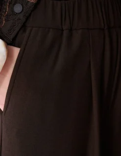 Wide Leg Fit Broek Donkerbruin By Mieke