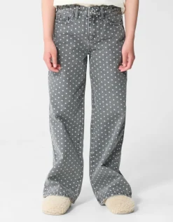 Wide Leg Fit Dot Jeans Grijs
