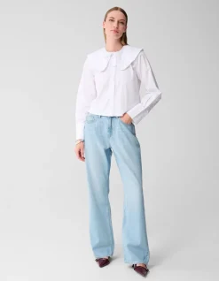 Wide Leg Fit Jeans Extra Lang Bleached