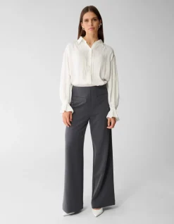 Wide Leg Pantalon Donkergrijs By Mieke