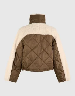 Zachte Gewatteerde Jas Bruin/Beige
