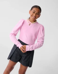 Zachte Pofmouwen Longsleeve Top Roze
