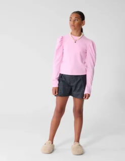 Zachte Pofmouwen Longsleeve Top Roze